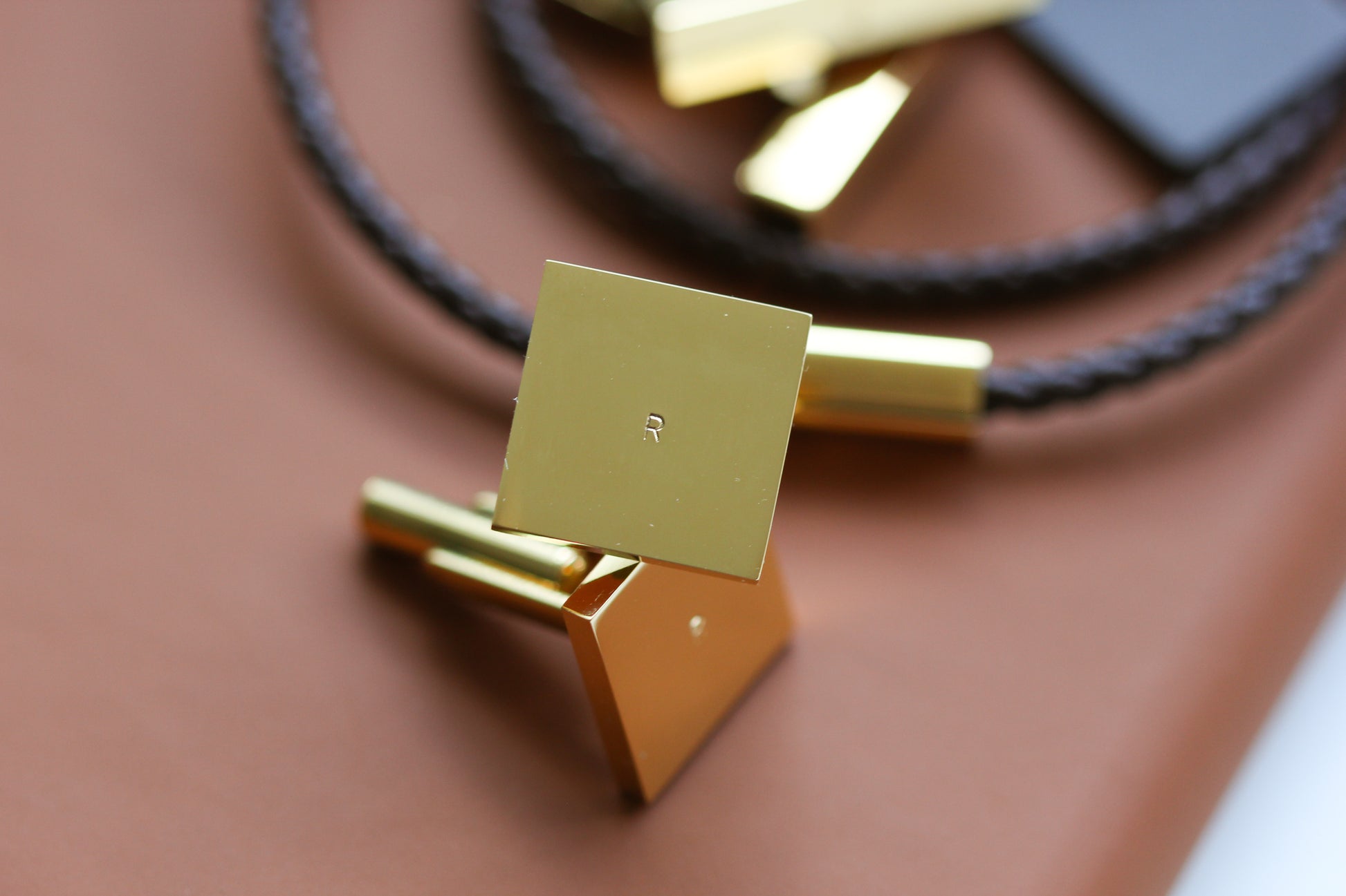Stainless steel initial cufflinks groomsmen