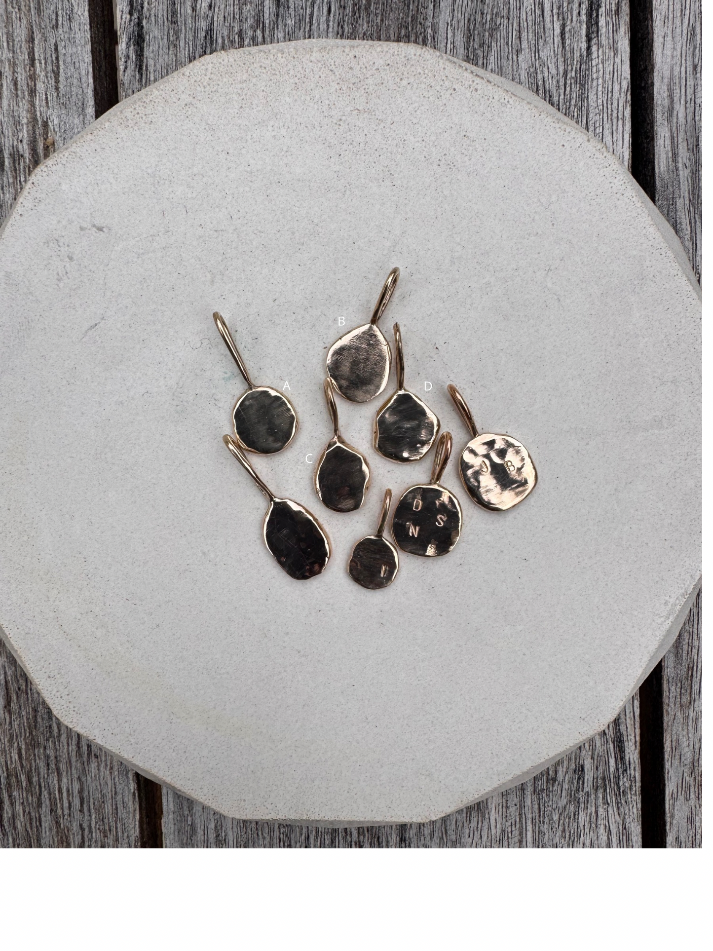 Hammered ATHENA Solid 9ct Yellow Gold Pendant
