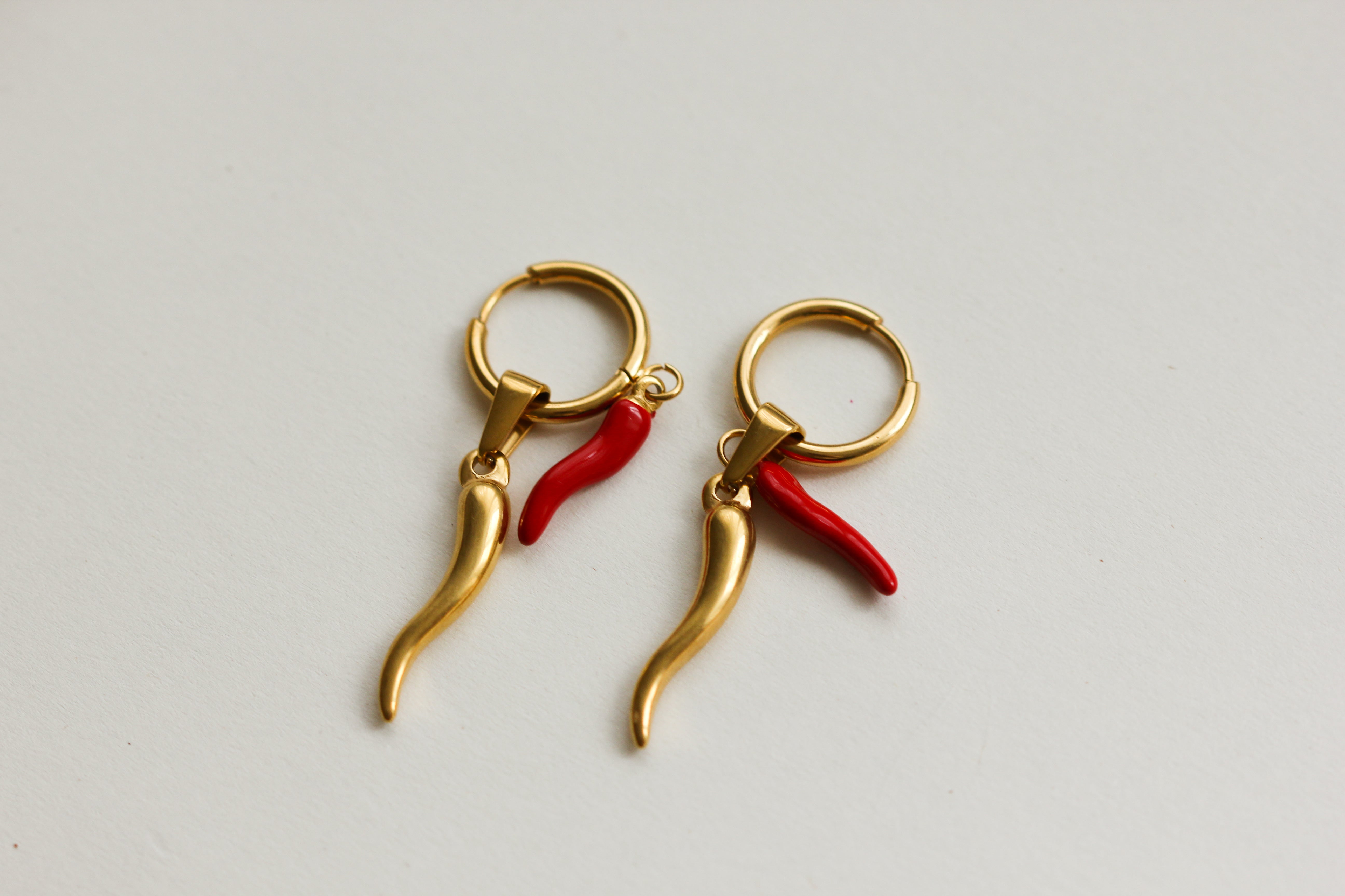 Chilli hoop waterproof earrings
