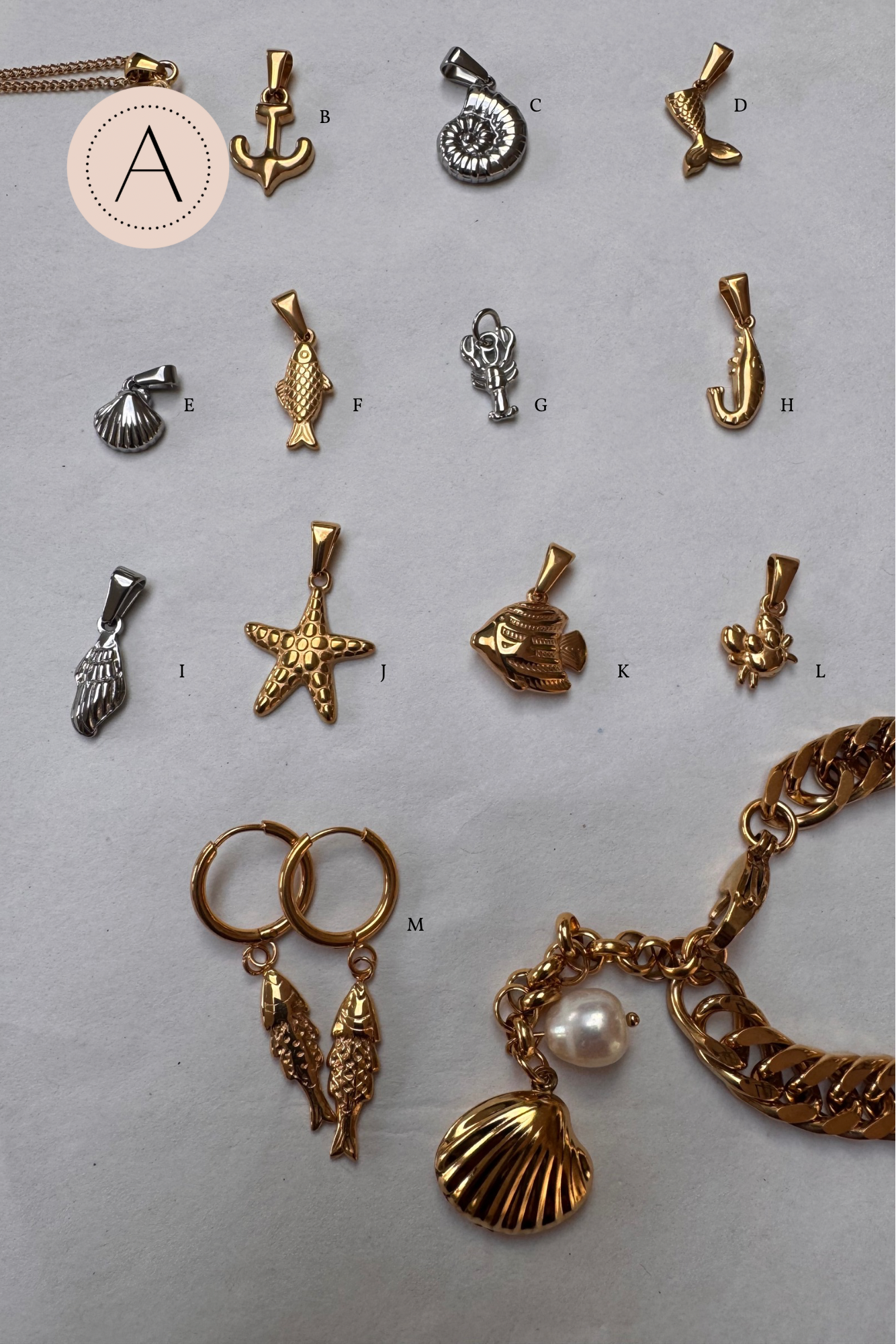 Multi ocean charm earrings