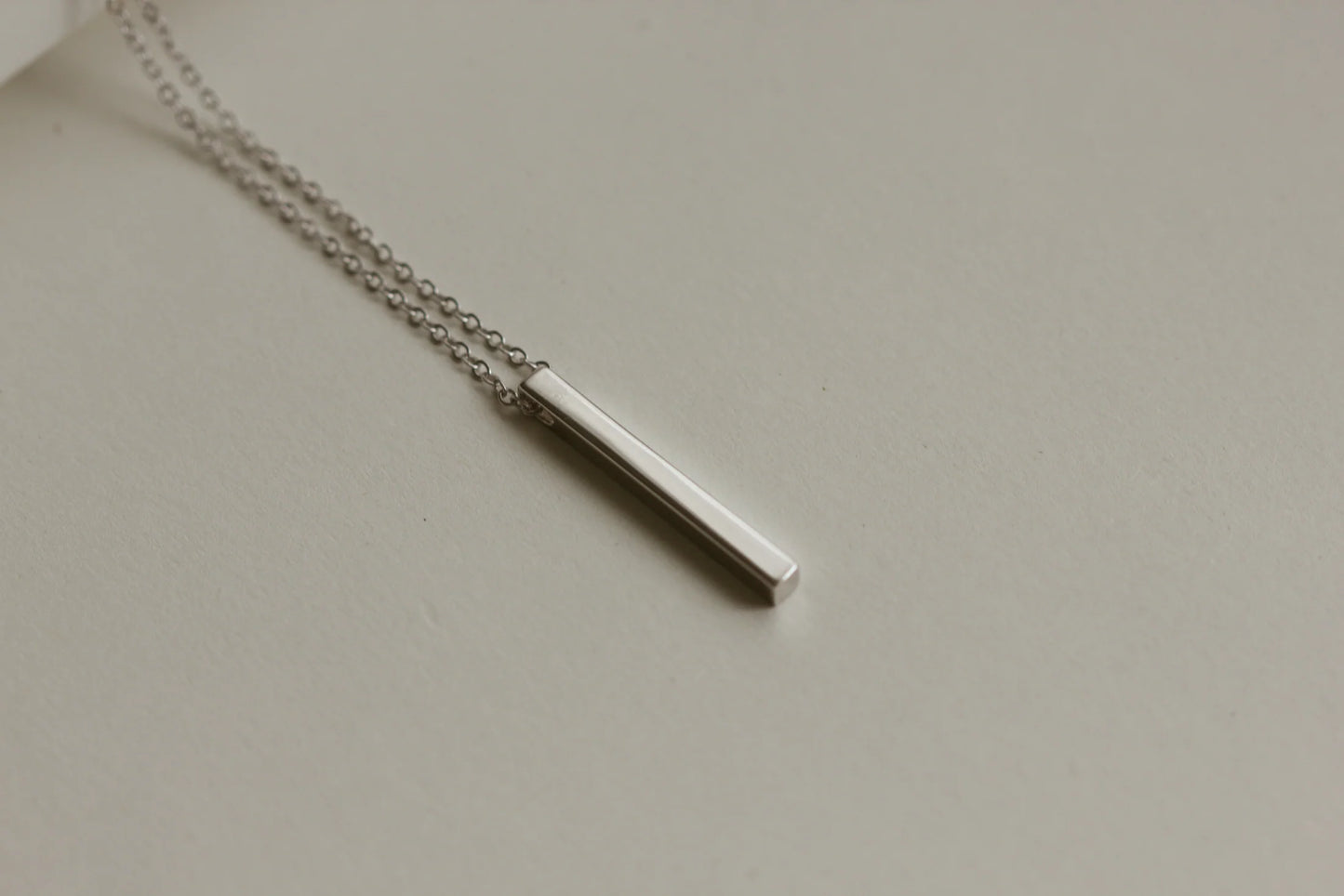 CATERINA Initial Bar Necklace (Sterling Silver/Gold Vermeil)