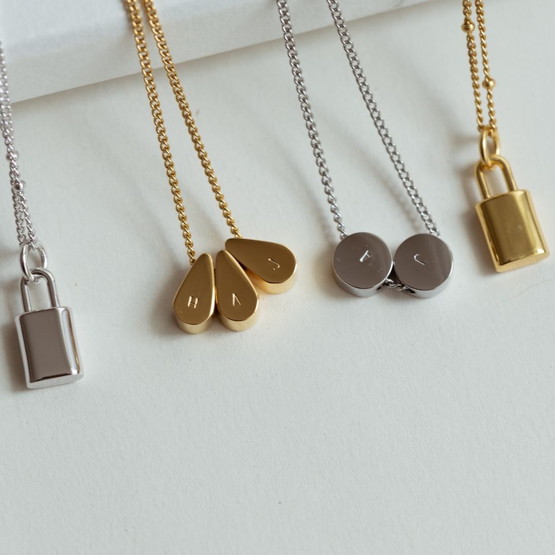 Waterproof THEA Teadrop Initial Necklace