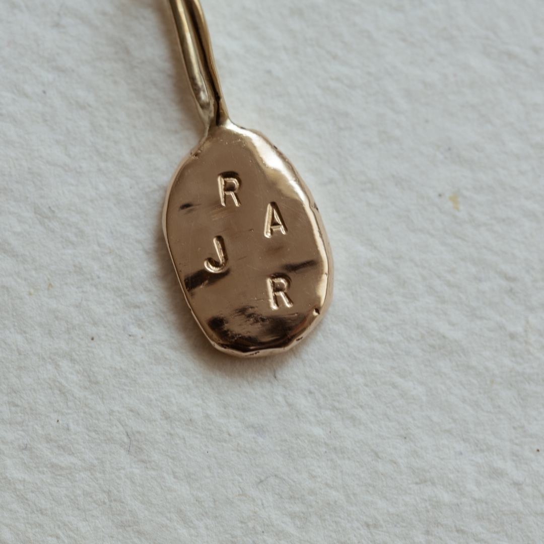 Hammered ATHENA Solid 9ct Gold Pendant