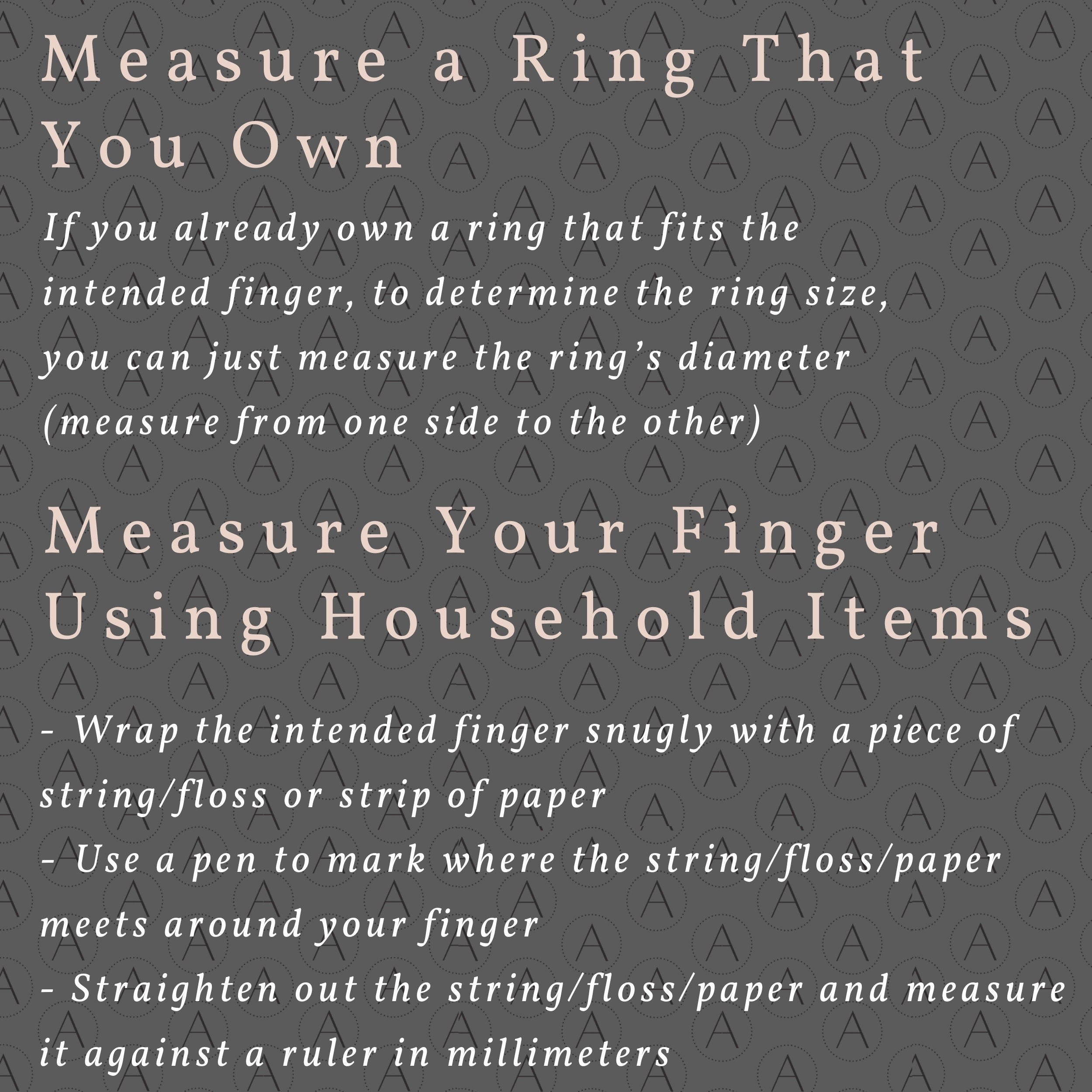 Ring sizing guide