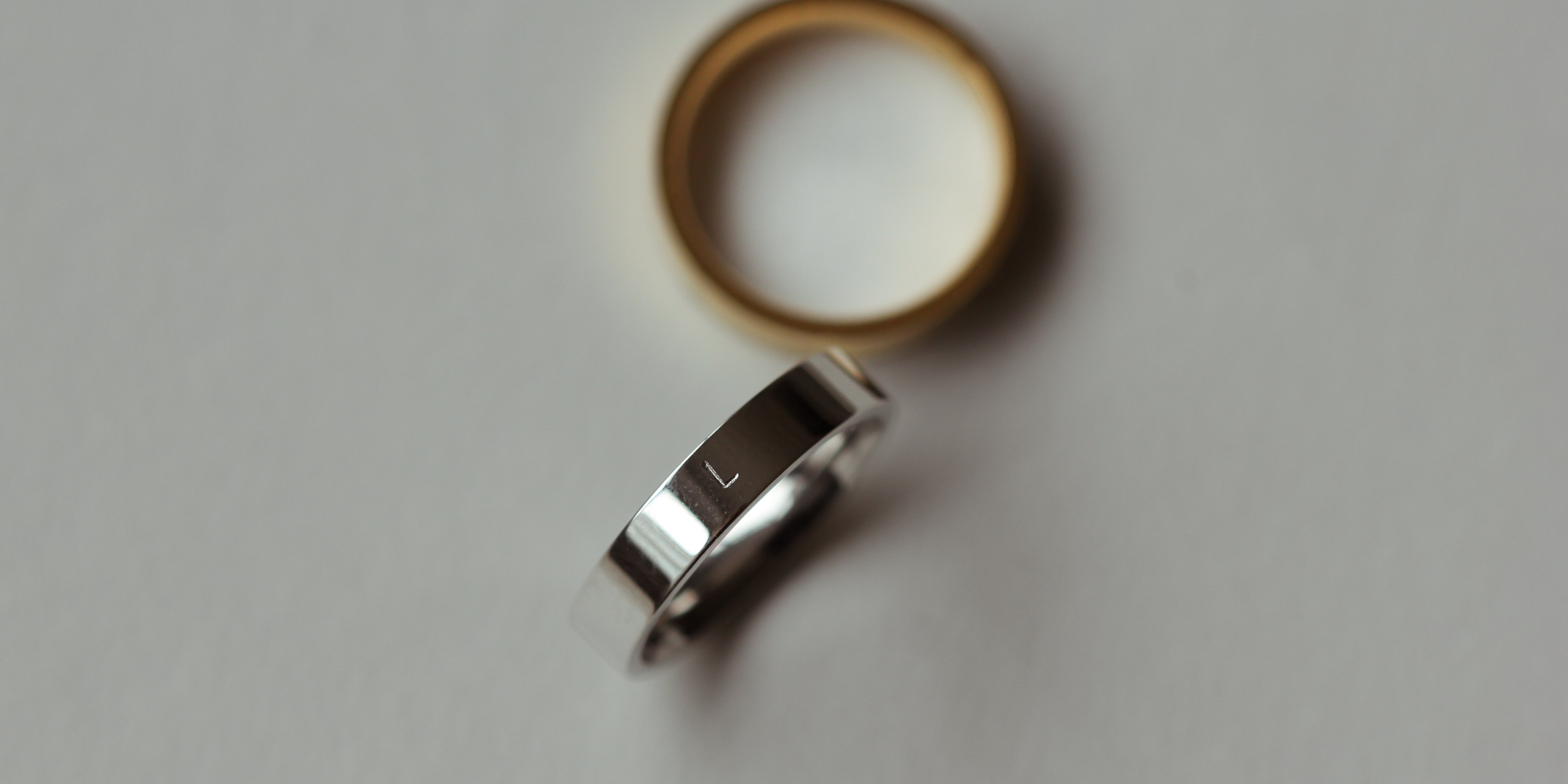 Gold and silver personalised initial rings 