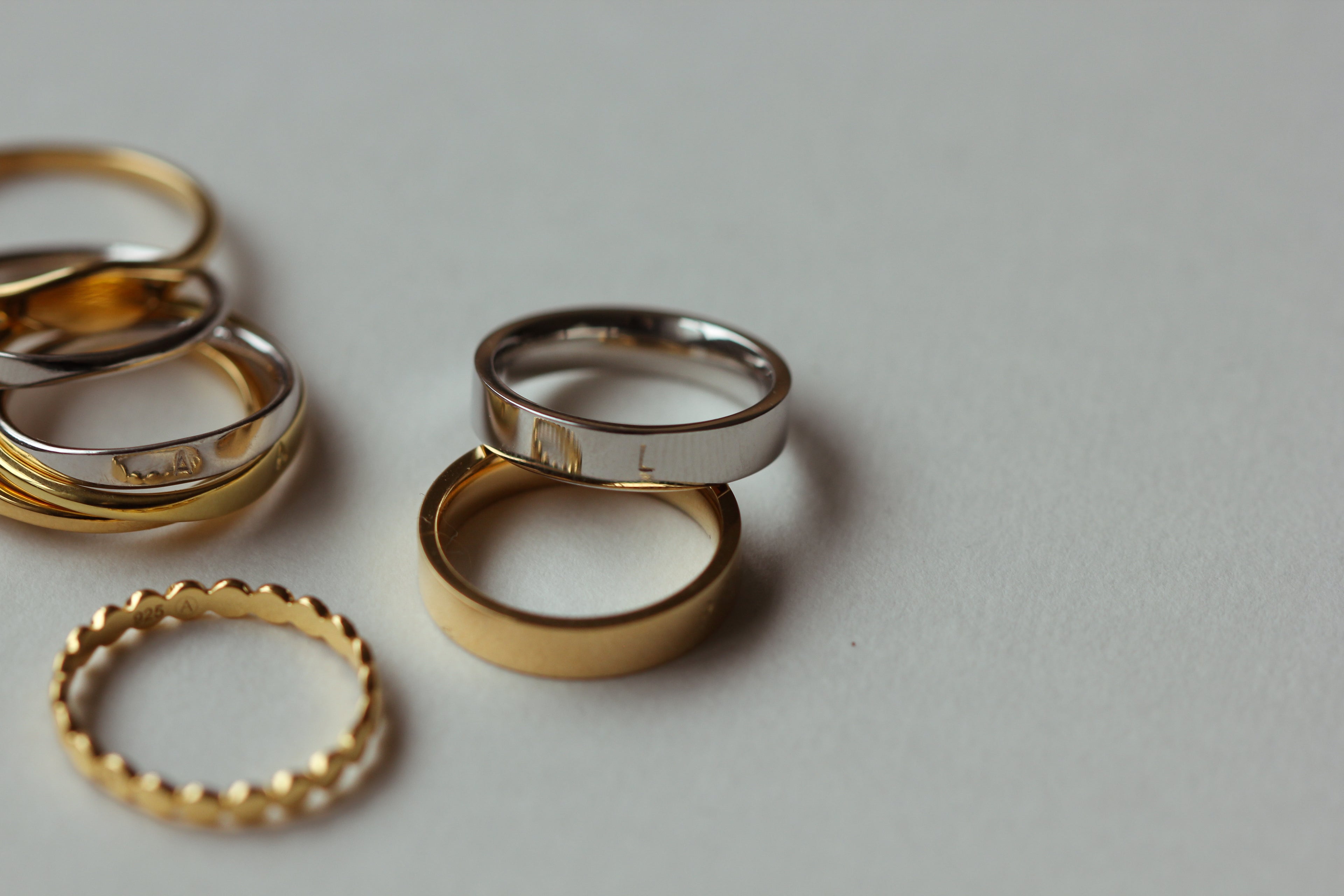 Selection of waterproof & tarnish-free rings