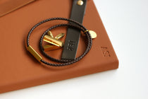 Men’s leather rope initial bracelet 