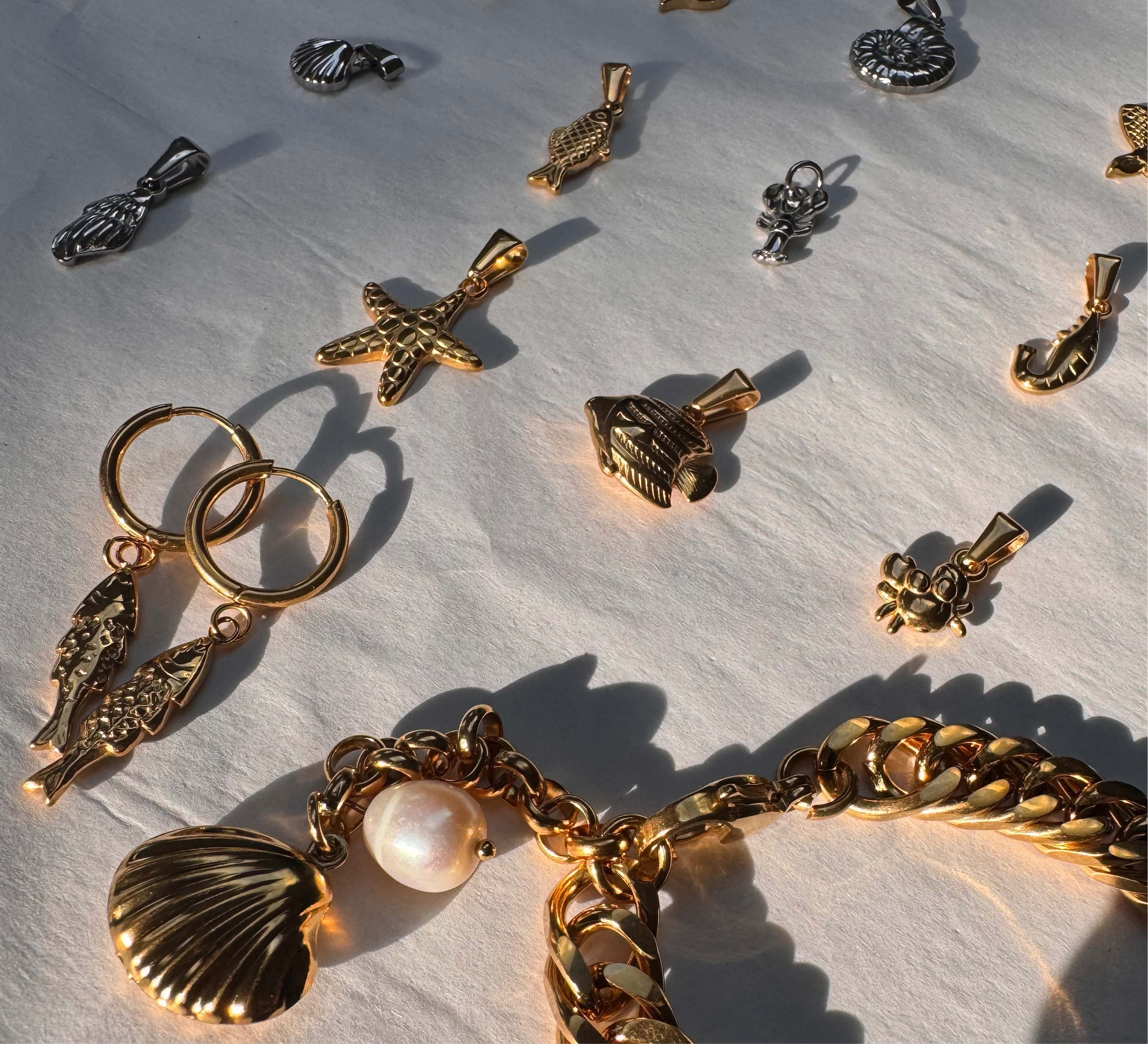 Multi ocean charm earrings 