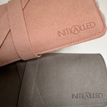 Soft travel pouch in pink and grey
