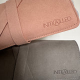 Soft travel pouch in pink and grey
