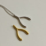 ZO Wishbone Initial Necklace