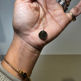 OLIVE Hidden Initial Hammered Disc Necklace (Solid 9ct Gold)