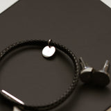 Men’s leather rope initial bracelet 