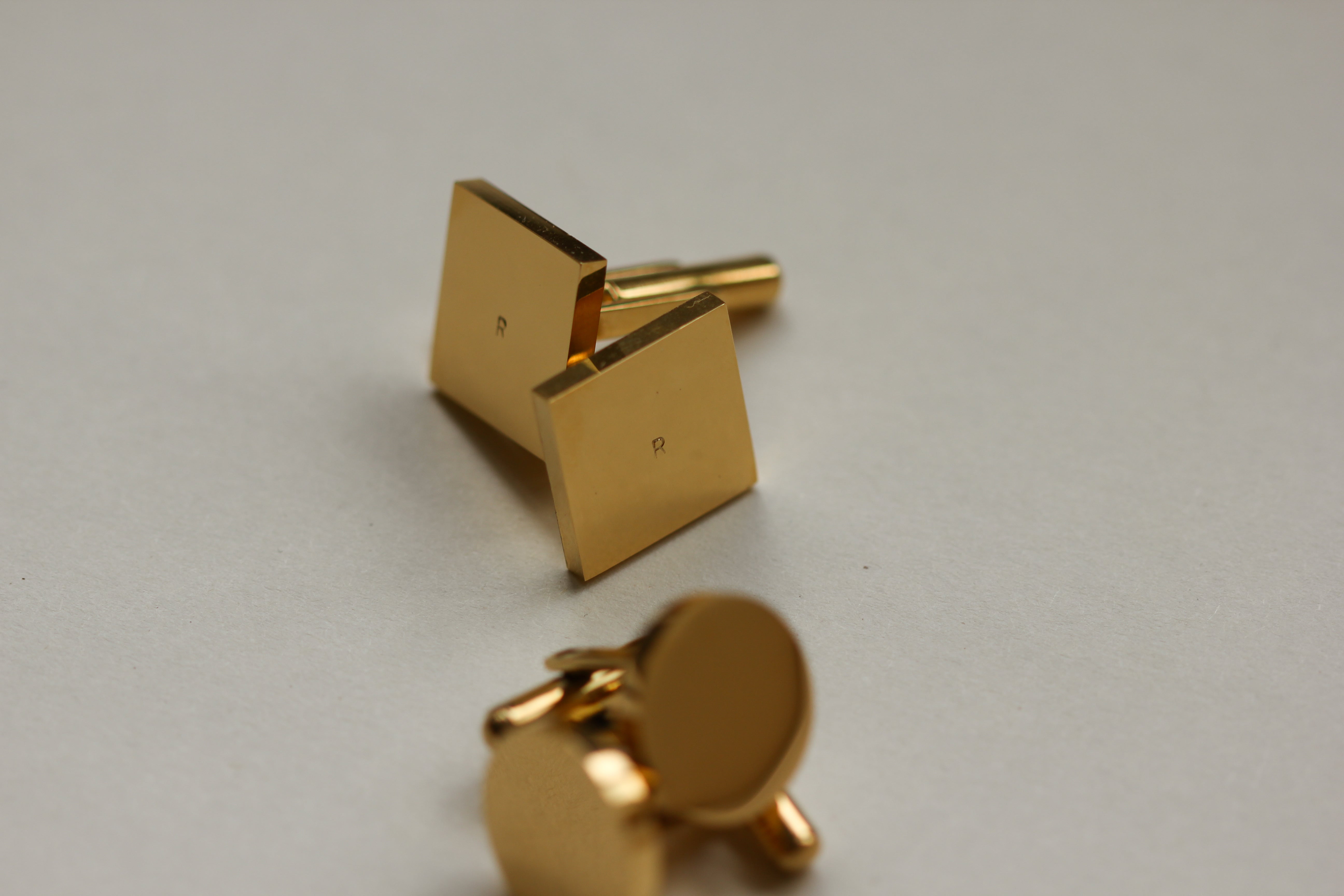 Stainless steel initial cufflinks groomsmen 