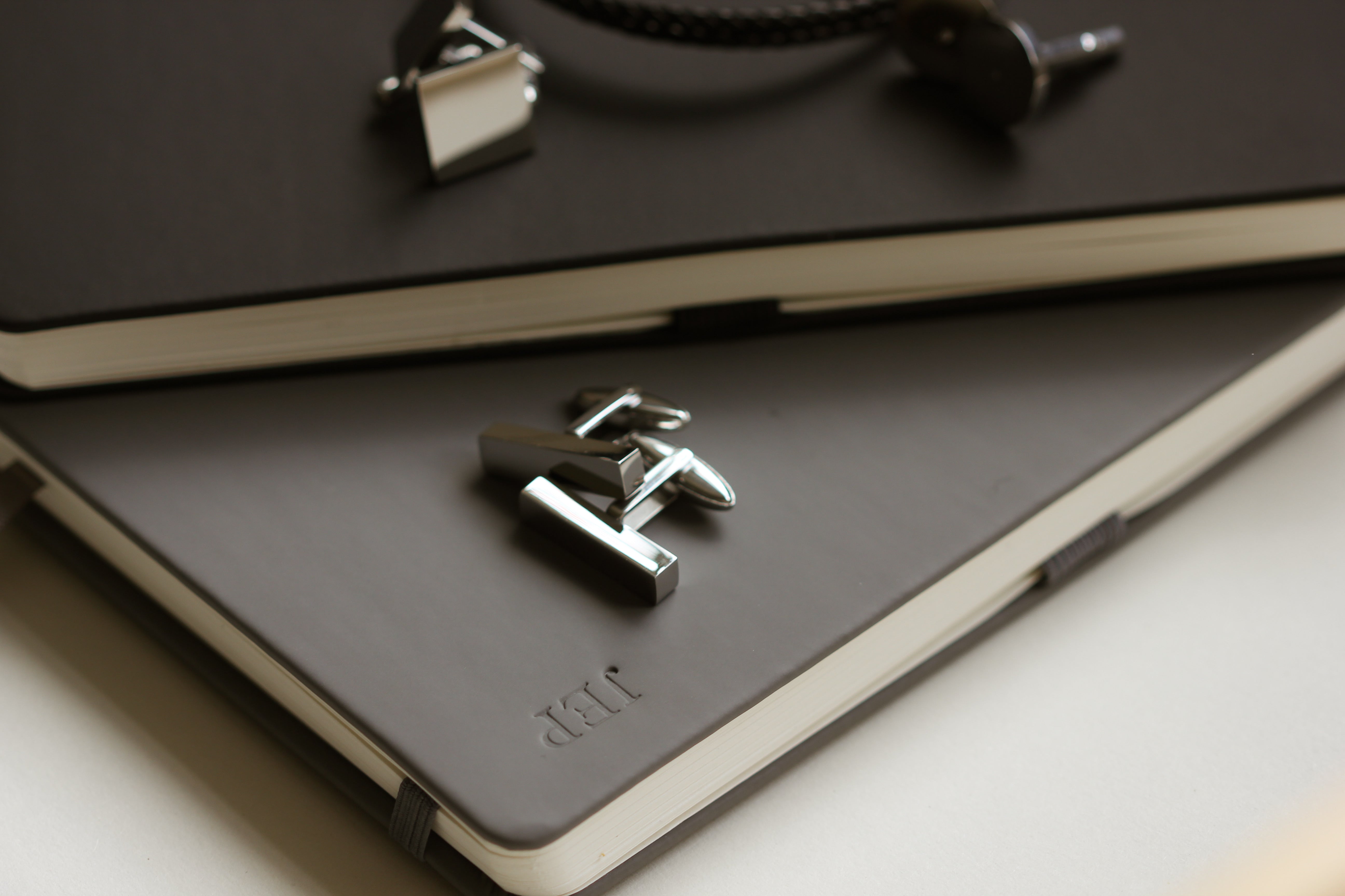 Stainless steel initial cufflinks groomsmen 