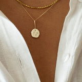 Hammered Solid Gold ATHENA Necklace & Earrings