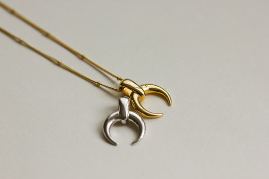 SIENNA Horn Necklace (Sterling Silver / Gold Vermeil)