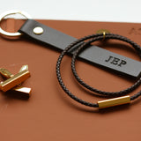 Men’s leather rope initial bracelet 