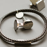 Stainless steel initial cufflinks groomsmen 