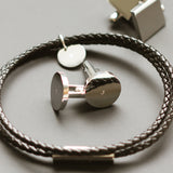 Stainless steel initial cufflinks groomsmen 