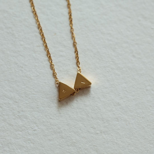 Waterproof GEO Triangle Initial Necklace