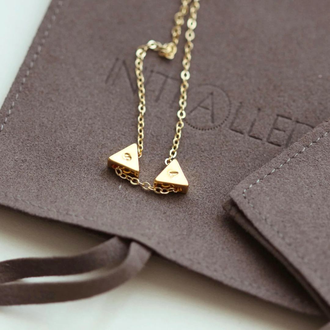 Waterproof GEO Triangle Initial Bracelet