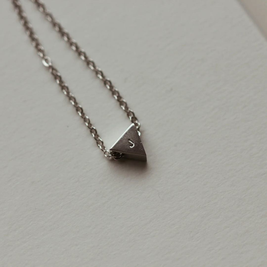 Waterproof GEO Triangle Initial Bracelet