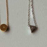 Waterproof GEO Triangle Initial Necklace