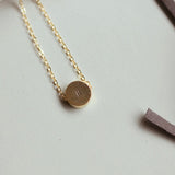 Waterproof HORIZON Mini Round Initial Necklace
