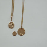OLIVE Hidden Initial Hammered Disc Necklace (Solid 9ct Gold)