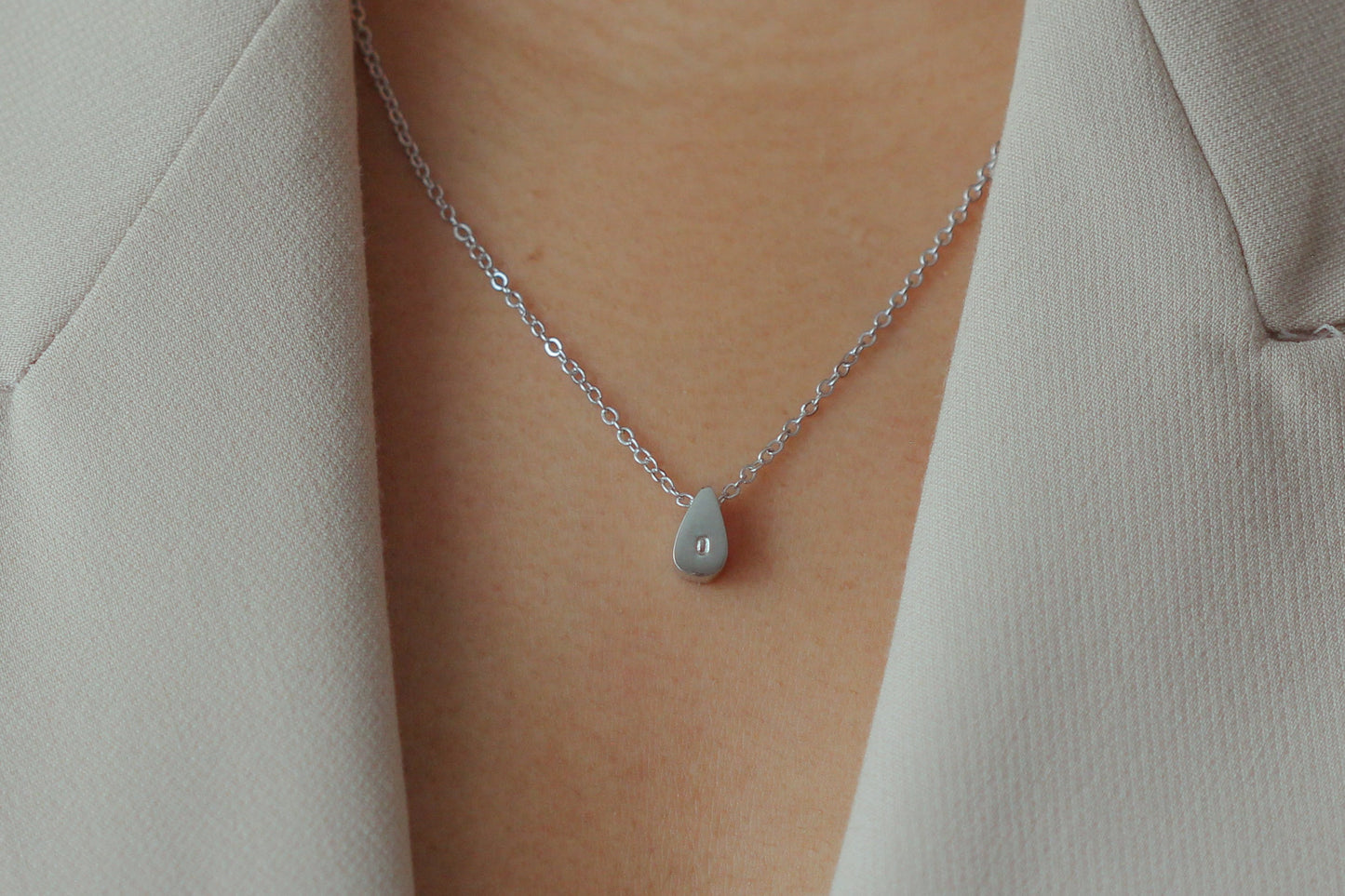 Waterproof THEA Teadrop Initial Necklace