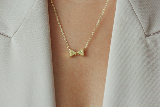 Waterproof GEO Triangle Initial Necklace