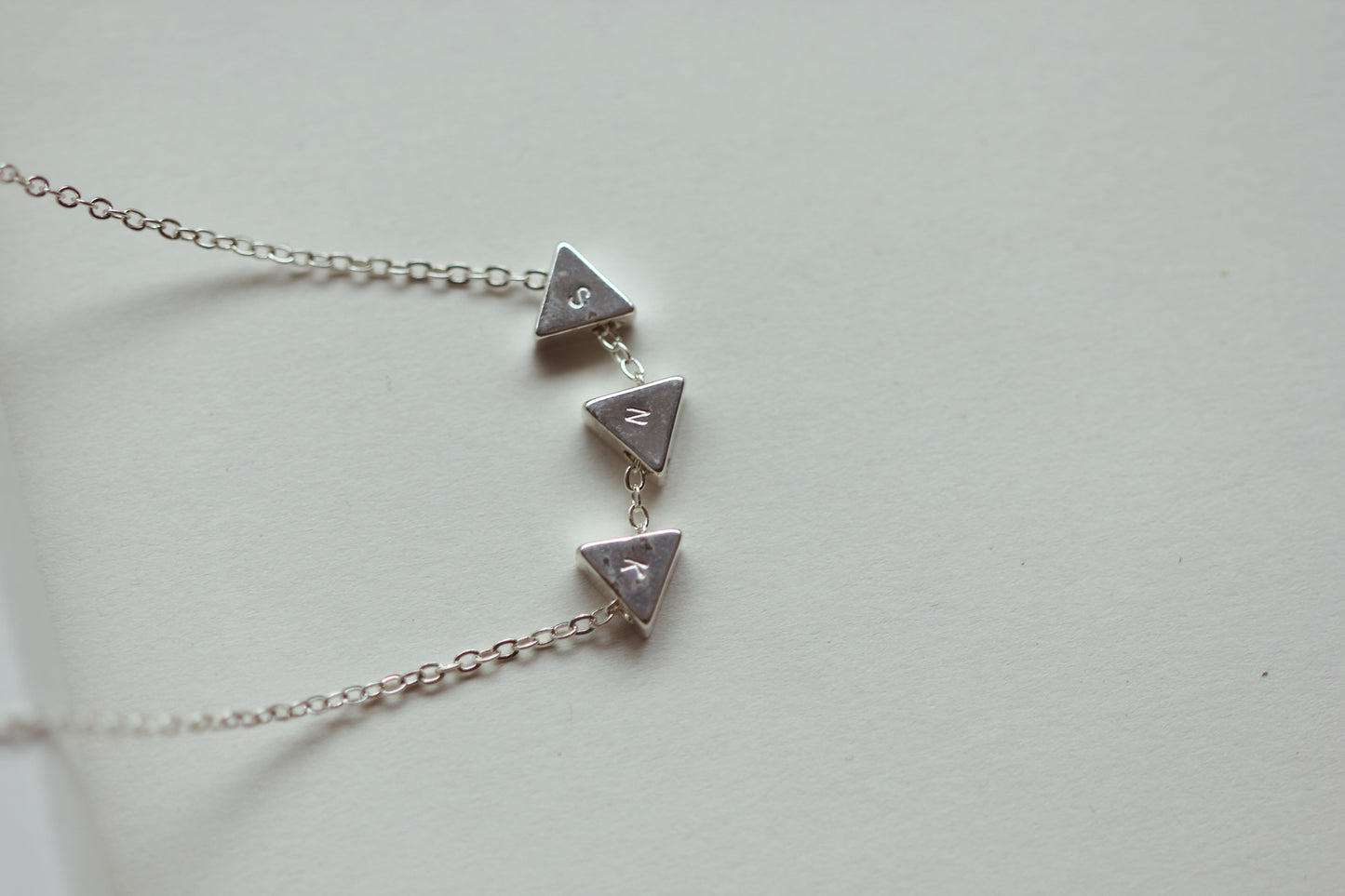 GEO Triangle Initial Bracelet (Sterling Silver/Gold Vermeil)