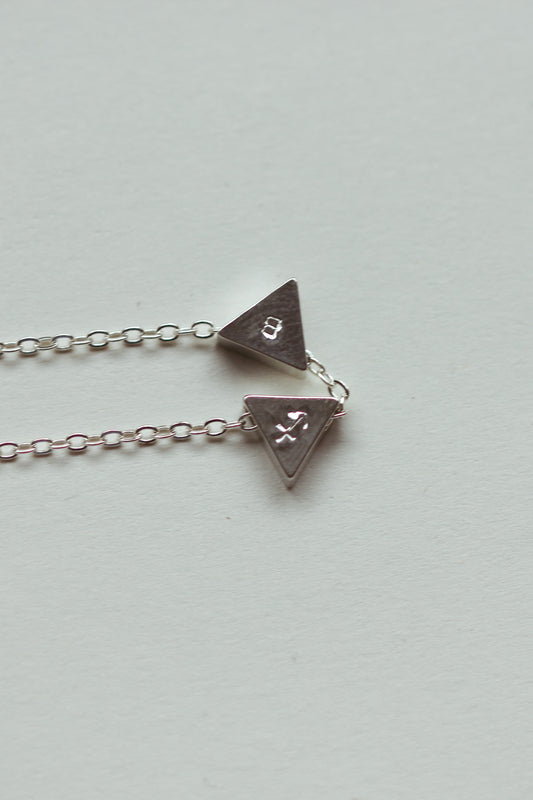 GEO Triangle Initial Bracelet (Sterling Silver/Gold Vermeil)