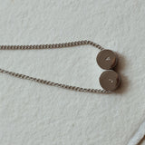 Waterproof HORIZON Mini Round Initial Necklace