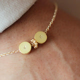 Waterproof HORIZON Mini Round Initial Bracelet