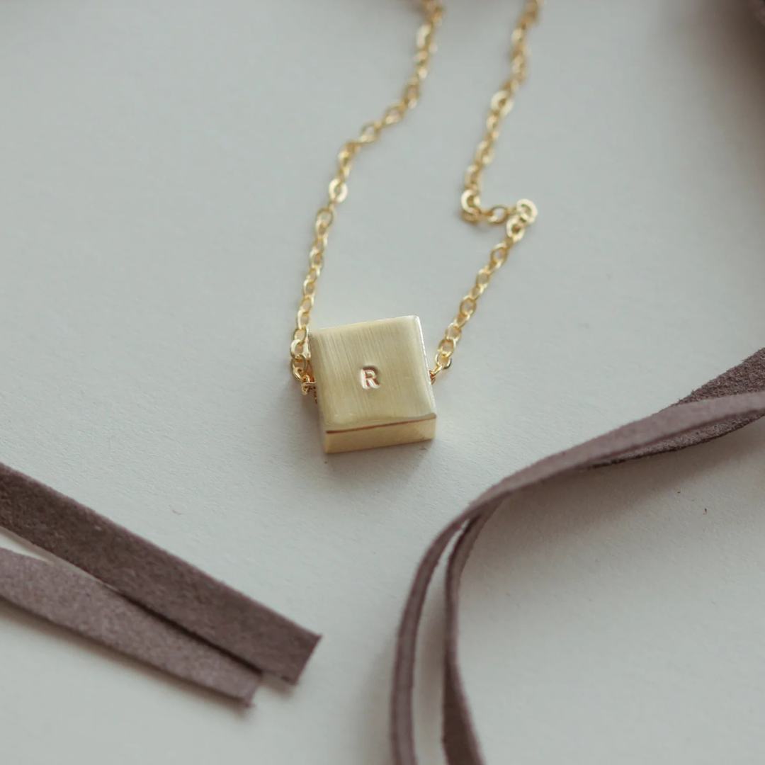 Waterproof NAVY Square Initial Bracelet