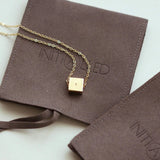 NAVY Initial Square Initial Necklace (Gold Vermeil / Sterling Silver)