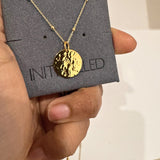 OLIVE Hidden Initial Hammered Disc Necklace (Gold Vermeil / Sterling Silver)