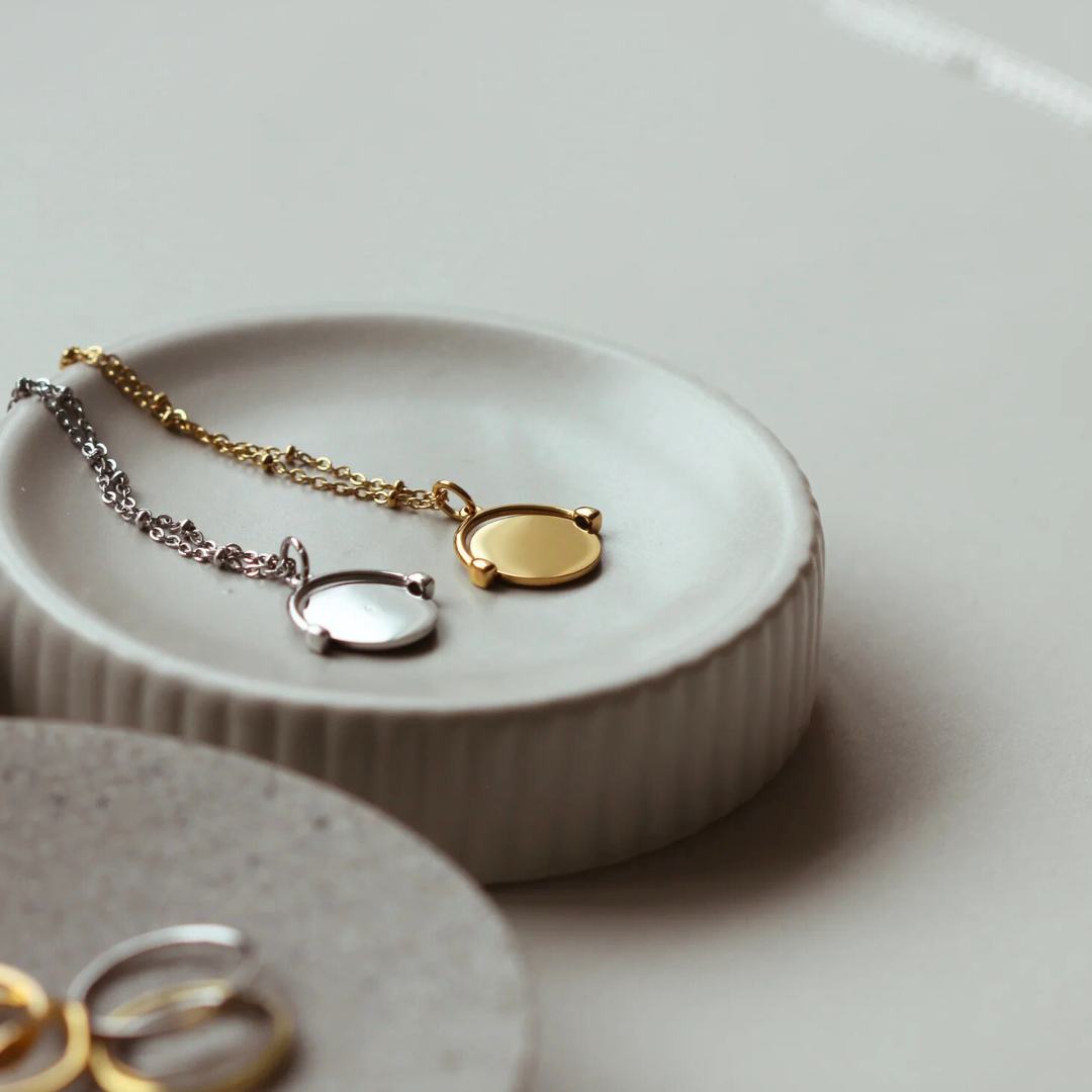 DISCO Spinner Initial Necklace