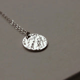 OLIVE Hidden Initial Hammered Disc Necklace (Gold Vermeil / Sterling Silver)