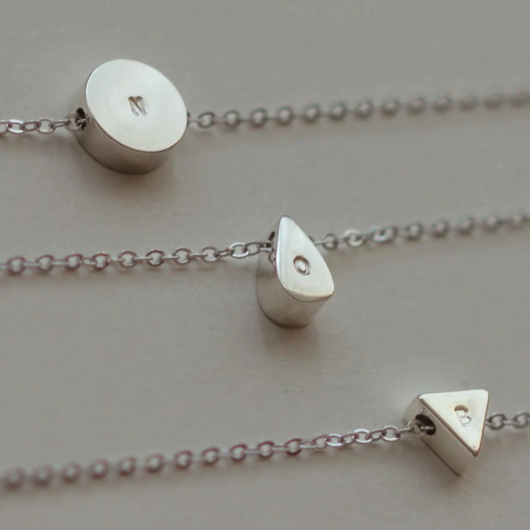 THEA Teadrop Initial Necklace (Gold Vermeil / Sterling Silver)