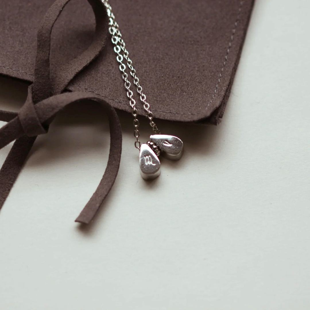 THEA Teadrop Initial Necklace (Gold Vermeil / Sterling Silver)