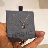 OLIVE Hidden Initial Hammered Disc Necklace (Solid 9ct Gold)