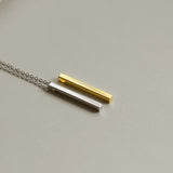 CATERINA Initial Bar Necklace (Sterling Silver/Gold Vermeil)