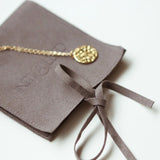 OLIVE Hidden Initial Hammered Disc Necklace (Gold Vermeil / Sterling Silver)