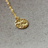 OLIVE Hidden Initial Hammered Disc Necklace (Gold Vermeil / Sterling Silver)