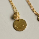 OLIVE Hidden Initial Hammered Disc Necklace (Gold Vermeil / Sterling Silver)