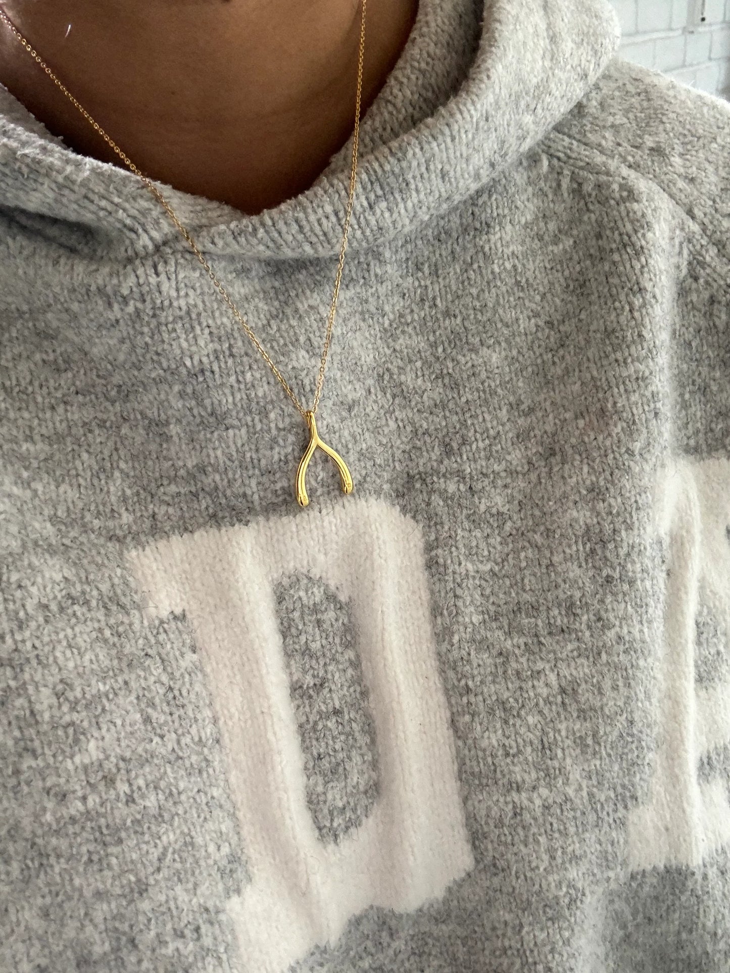 ZO Wishbone Initial Necklace