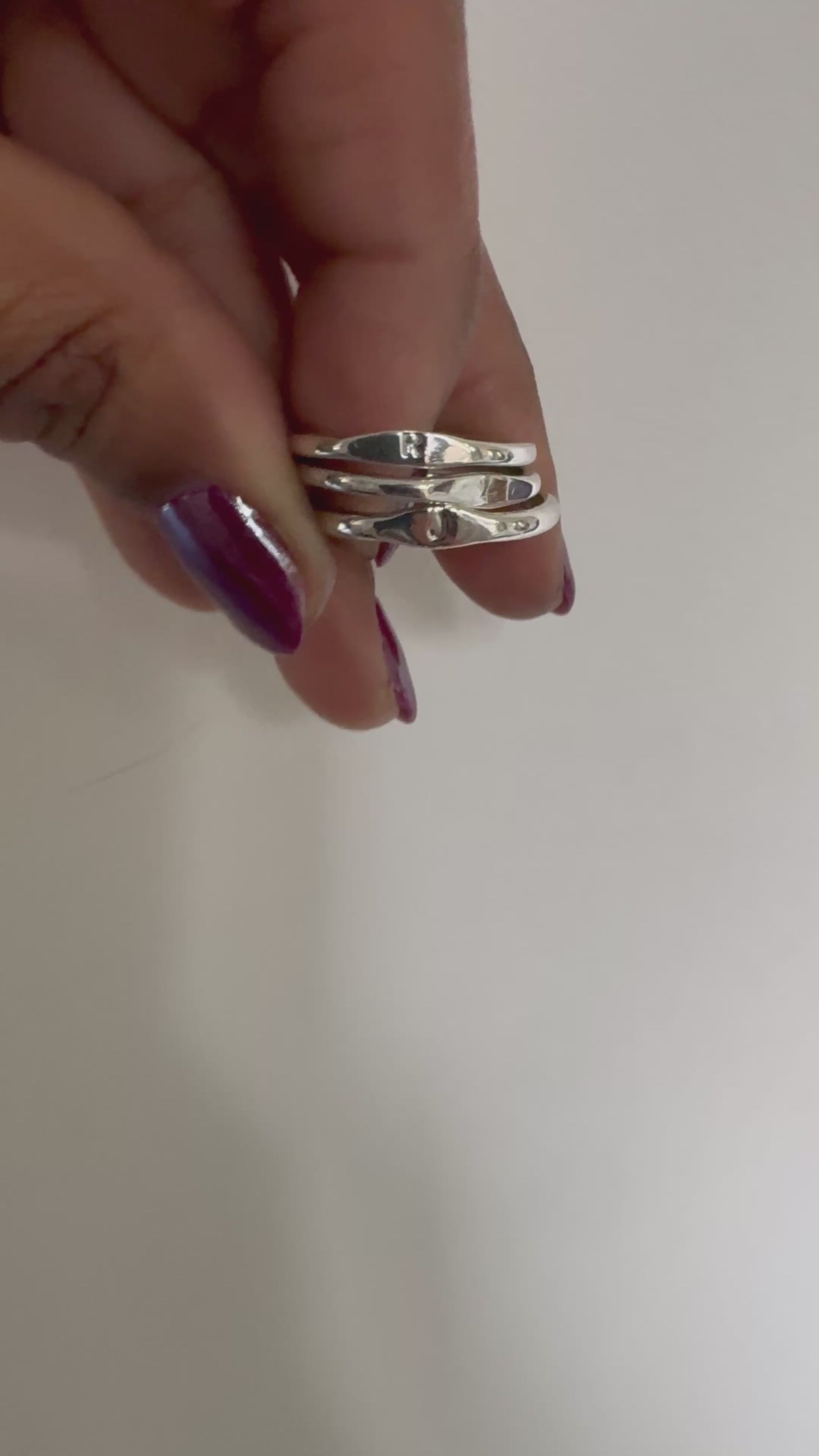 Stacking handmade initial signet rings 